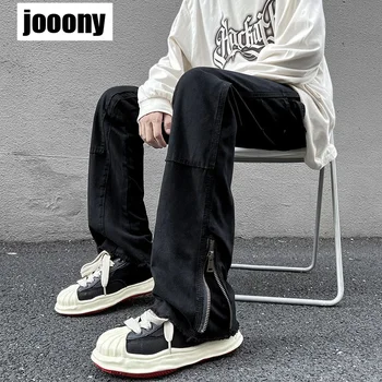 Y2K Estetika Módny Dizajn Hip Hop Muž Džínsové Nohavice na Zips Bežné Nohavice High Street Osobné pánske Džínsy Univerzálny