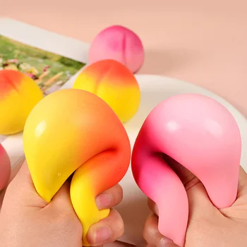 Peach Squeeze Gule Tvárny Hračky Roztomilý Broskyňa Dekompresný Hračky Rozmliaždeniu Plaything Úzkosti Úľavu