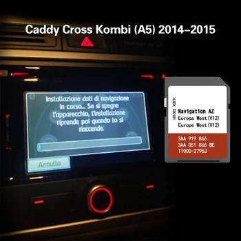 Kovanie S Caddy Kríž Kombi (A5) 2014-2015 Slovensko Slovinsko Mapu SD Kartu