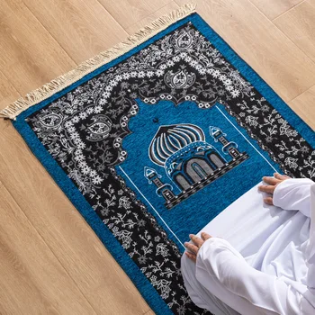 Arabský Vytlačené Púť Koberec Domov Na Kolenách Mat Koberec Moslimské Modlitby Rohože Stroj Umývateľný