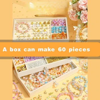DIY Šperky Čo Korálky Súprava Šperkov Box na Náramok, Takže DIY Príslušenstvo Dievča Deti Vianočné Narodeninám