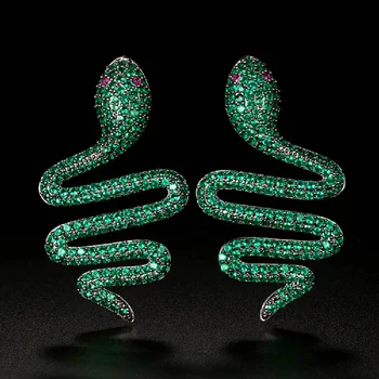 Módne šperky Klasické Farebné Had tvar Ženy stud náušnice značky Dubaj zlato vyhlásenie punk earings uši brincos bijoux