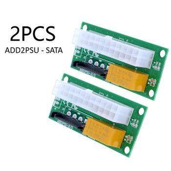 2 KS Dual PSU Adaptér 24Pin ATX, Aby Napájania SATA Sync Starter Card ADD2PSU Stúpačky Extender Adaptér Pre BTC Banské Banské