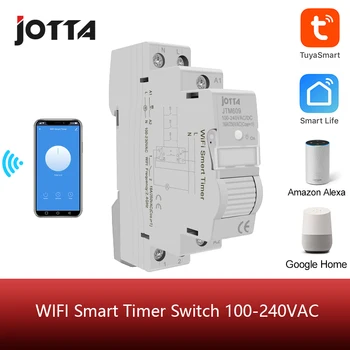 Domov Smart 18 mm 1P WiFi Remote APP Control Circuit Breaker Načasovanie Prepínač Schodisko Časovač Din lištu Univerzálny 110V 220V AC Vstup