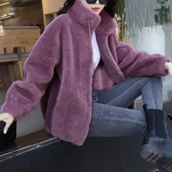 Moderné Ženy Zimný Kabát Outwear Voľné Útulný Zimná Bunda Farbou Vrecká Zimný Kabát na Nákupy