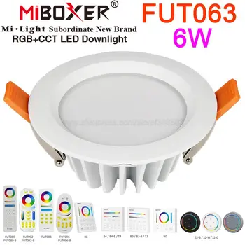 MiBoxer FUT063 6W RGB+SCS LED Downlight AC110V 220V IP54 Nepremokavé Strop Pozornosti 2.4 G Wireless WiFi APP Alexa Ovládanie Hlasom