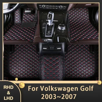 Auto Podlahové Rohože Pre Volkswagen VW Golf 5 MK5 A5 2003~2007 Auto Vlastné Auto Nohy Podložky Kožené Koberce, Interiérové Doplnky 2006