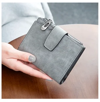 Kórejský štýl pracky študent retro matné multi-card zips peňaženky, dámske krátke mince kabelku spojka veľkoobchod