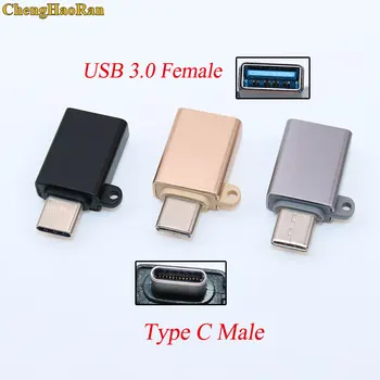 ChengHaoRan 1pcs Typ C, USB 3.0 OTG Kovové Farebné Converter Mužov a Žien Adaptér pre Android Smartfóny, Príslušenstvo