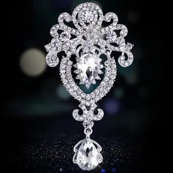 Nový Luxusný Brošňa Módne Koruny Crystal žena Corsage crystal z Swarovskis Pre ženy, svadobné šperky, oblečenie