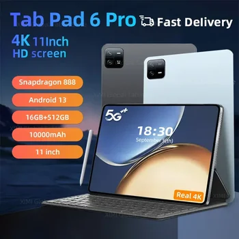 2023 Pôvodné Globálna Verzia 6 Pad Pro Mi PC Tablety Android 13 16GB+1 TB Snapdragon 888 11 palcový 5G Dual SIM WIFI HD 4K Kartu