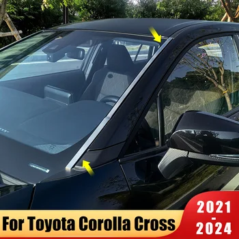 Pre Toyota Corolla Kríž XG10 2021~2024 2022 2023 Auto Predné Sklo Čalúnenie Pás z Nehrdzavejúcej Ocele Dekoratívne Patch Príslušenstvo
