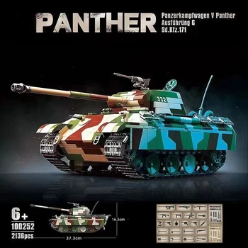 2136 Ks WW2 Nemecko Vojenské Panther Leopard Stredný Tank Model Stavebné Bloky druhej Svetovej Vojny Armáda Zbrane Tehly Hračky pre Chlapcov Dary