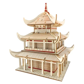 Diy Model Hračky Drevené 3d Puzzle Čínska Architektúra Yueyang Veža Drevené Stavebnice, Puzzle Hry, Montáž Hračky Darček Pre Deti p44