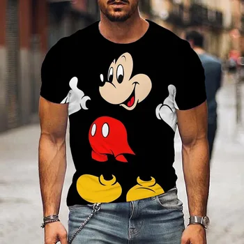 Mickey Mouse pánske Tričko Disney Kreslené Tričká Muž Lete Krátky Rukáv Pár T-shirt Roztomilý Zábavné Topy Čaj