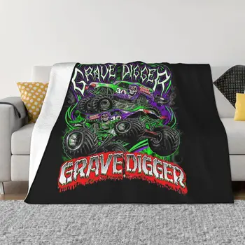 Monster Jam Grave Digger Monster Truck Art Fanúšikov Ultra-Soft Micro Fleece Deka