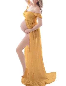 2023 Tehotenstva Šaty Letné Ženy Mimo Ramenný Pregnants Sexy Fotografie Rozstrapatené Ošetrovateľskej Dlhé Šaty Šaty Tehotné Fotografie