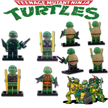 Nové 4PCS Teenage Mutant Ninja Turtles Bloky TMNT Malé Častice Puzzle Cartoon Bábika Toy Box Vreciach v Mene Zásielky