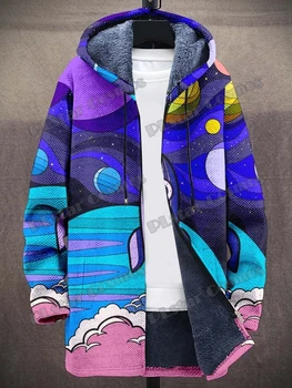 Hippie Farebné & Etnických Kmeňa Umenie Vzor 3D Vytlačené Pánske Módne Oblečenie pre Hrubé Kapucňou Kabát Zimný Bežné Teplé zips bunda CM25