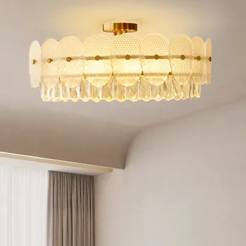 Francúzsky Modernej Americkej Luxusné Crystal LED Prívesok na Čítanie Luster pre Spálne, Obývacia Jedáleň Osvetlenie Zariadenie Home Decor