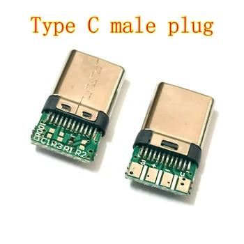 5 KS USB 3.1 typ-C mužské zvieracie zástrčku s PCB dosky drôt spájkovanie rozhranie