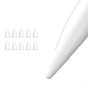 10Pcs Silikónové Náhradný Tip Prípade Ochranný Kryt pre Apple Ceruzka 1. 2. Dotykový Stylus Pen Prípade, Biela