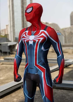 PS4 Rýchlosť Spiderman Cosplay Kostým Spandx 3D Vytlačené PS4 Superhrdina Cosplay Halloween Kostým Zentai Kombinézu Pre Dospelých, Deti