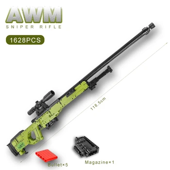 Arktická Vojny Magnum Sniper Puška Stavebné Bloky Model Auta UK Armády SWAT AWM Zbraň Deti Vojenských Zbraní Hra Strelných zbraní Tehly Hračka