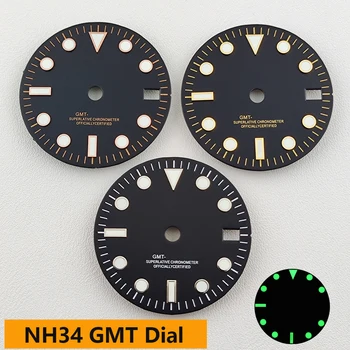 28.5 mm NH34 dial GMT dial Hodinky ciferník S dial zelený svetelný dial Vhodné pre NH34 sledovať pohyb príslušenstvo Hodinky repair tool