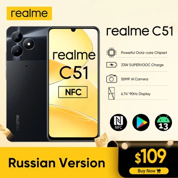 Ruská Verzia realme C51 50MP AI Fotoaparát 33W SUPERVOOC Poplatok 6.74